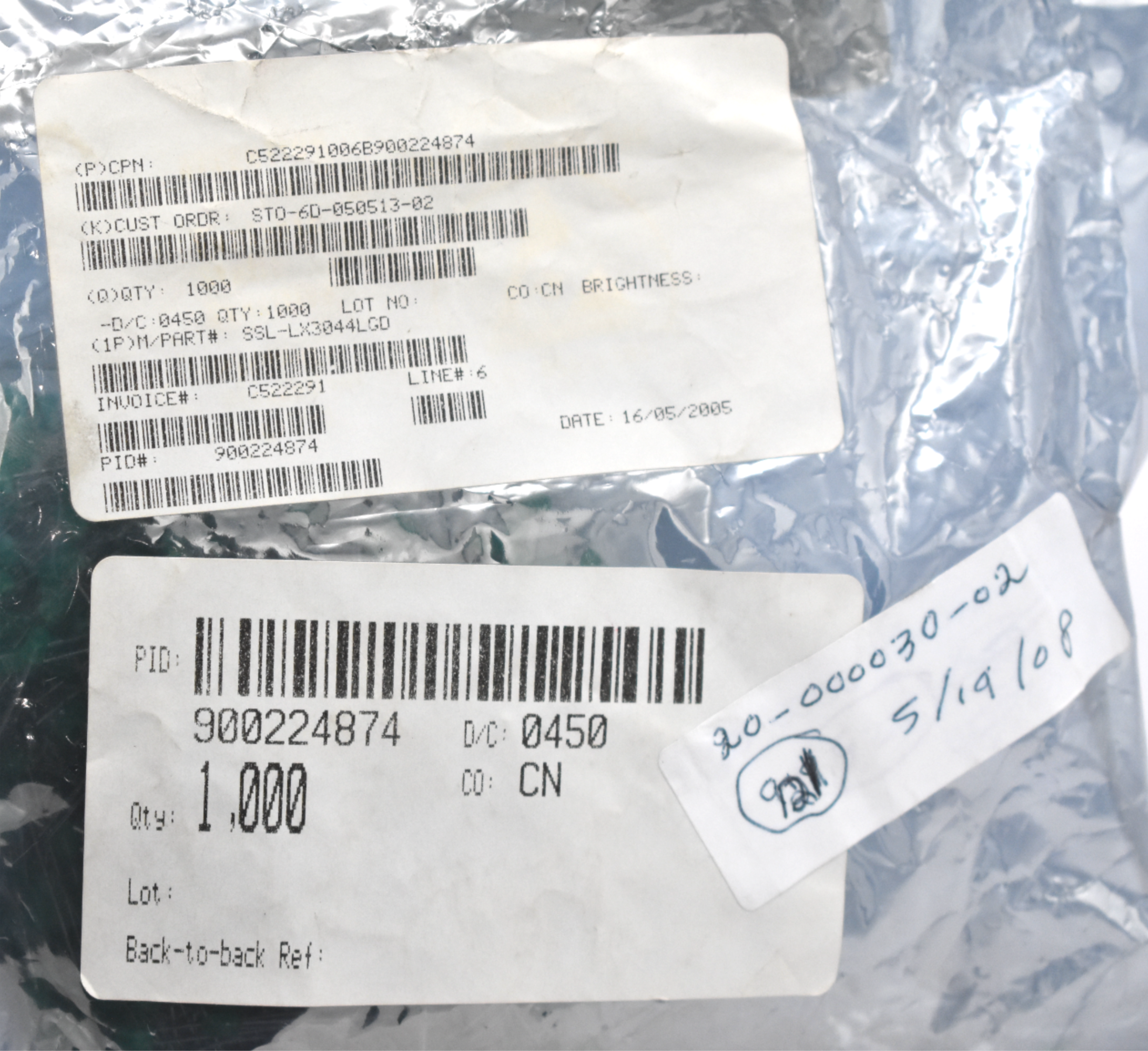 LUMEX SSL-LX3044LGD LED GREEN DIFFUSED T-1 T/H (LOT OF 20)