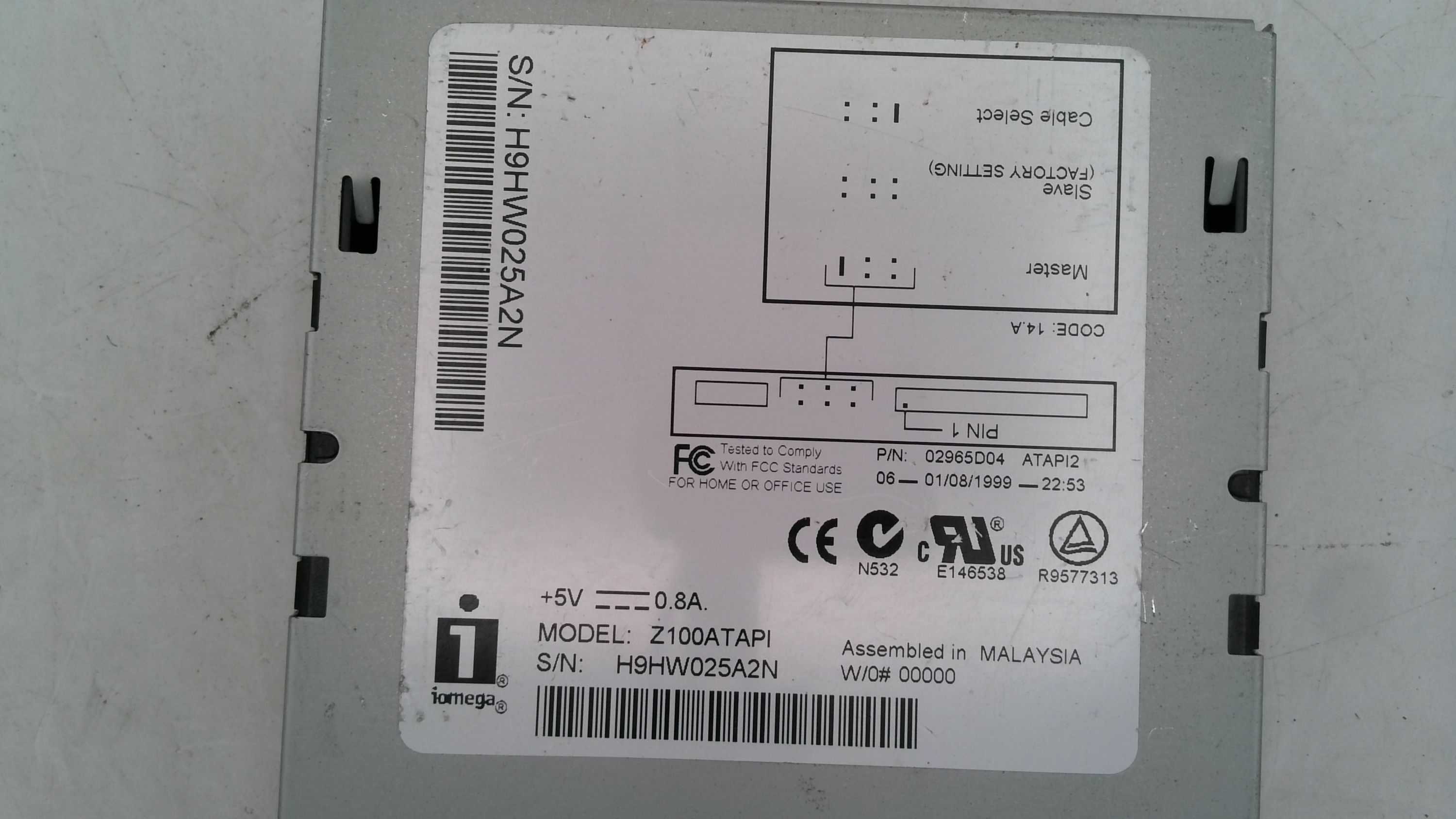 IOMEGA Z100ATAPI 100MB ZIP DRIVE INTERNAL IDE ATAPI | eBay